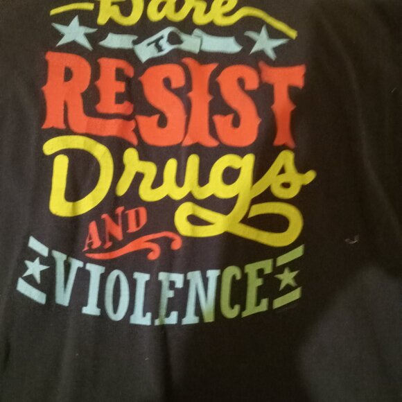 Mens XL DARE Vintage Shirt Resist Drugs And Violence D.A.R.E. Blue - Picture 2 of 4